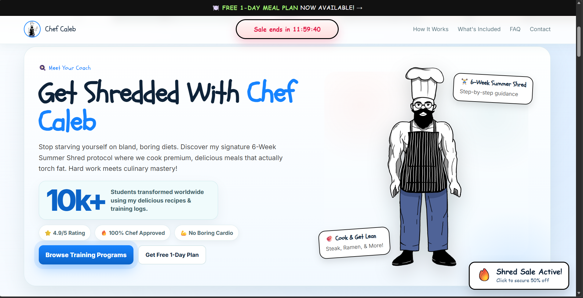 Chef Caleb Website Hero